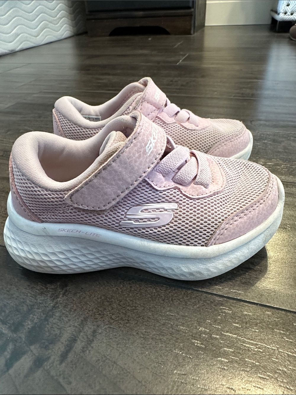 Skechers Kids Pink Mesh Velcro Sneakers